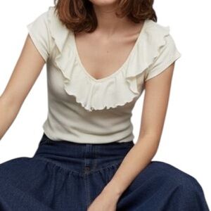 Wilfred Danette Cropped White Top Size S